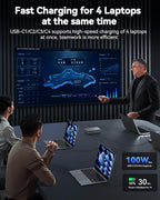 480W USB C Charger Block, Rocoren 10-Ports USB C Charging Station for Multiple Devices,PD 100W Type c Gan Fast Charger Station Multi USBC Charging Hub for Laptop MacBook HP iPad iPhone Samsung