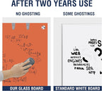 TSJ OFFICE Glass Dry-Erase Board - 36 x 24 Inches Wall Mounted Magnetic Whiteboard, Large Frameless Glass White Board for Office, Home & School, Orange