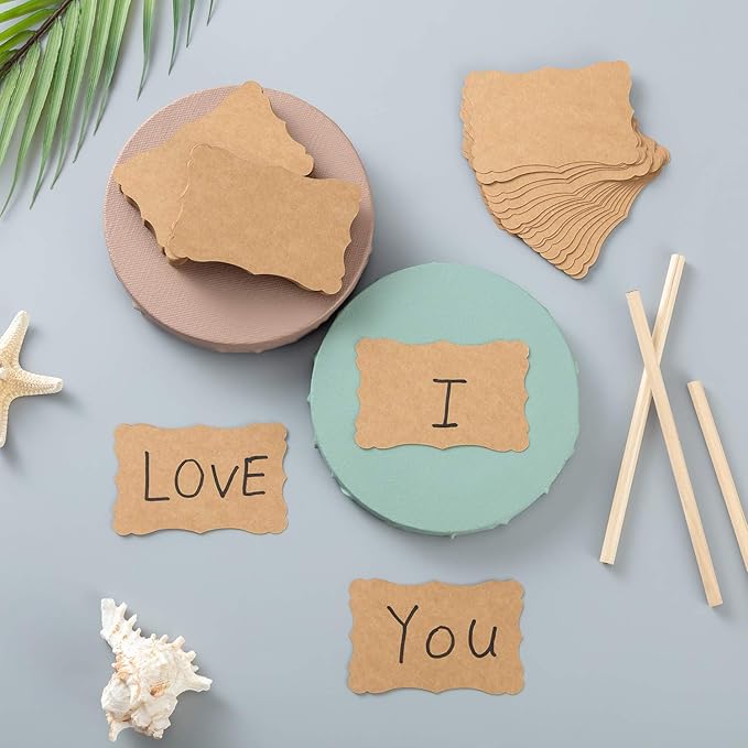 120 Pieces Small Mini Business Cards Vintage Assorted Colors Blank Note Cards Gift Word Card for Business Cards, Gift Cards (Brown, 3.66x 2.36 inches)