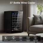 Antarctic Star Wine Cooler Refrigerator, Freestanding Wine Fridge with Adjust Temperature（32°F- 61°F）, 4.5 Cu.Ft Mini Fridge for home/bar/office, Black