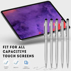 15 Pack Stylus Pens for Touch Screens Stylus Pen Compatible with Phone Tablets Kindle and Black Ink Ballpoint Pens-2 in 1 Stylists pens for Touch Screens (Silver)