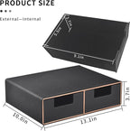 Linen Leather Desk Organizer and monitor stand with Drawers－Mini Desktop Drawer Organizer Stackable－Tabletop Organization Storage Box for Office Supplies Home Vanity Toiletries (Black, 2-drawers)
