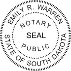 Round Notary Stamp for State of South Dakota- Self Inking Stamp - Top Brand Unit with Bottom Locking Cover for Longer Lasting Stamp - 5 Year Warranty