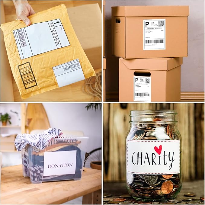 Half Sheet Shipping Labels - 50 Counts, 8.5” x 5.5” Self Adhesive Shipping Label White Internet Mailing Labels 2 Per Page, Laser & Inkjet Printer Compatible [25 Sheets 8.5” x 11”]