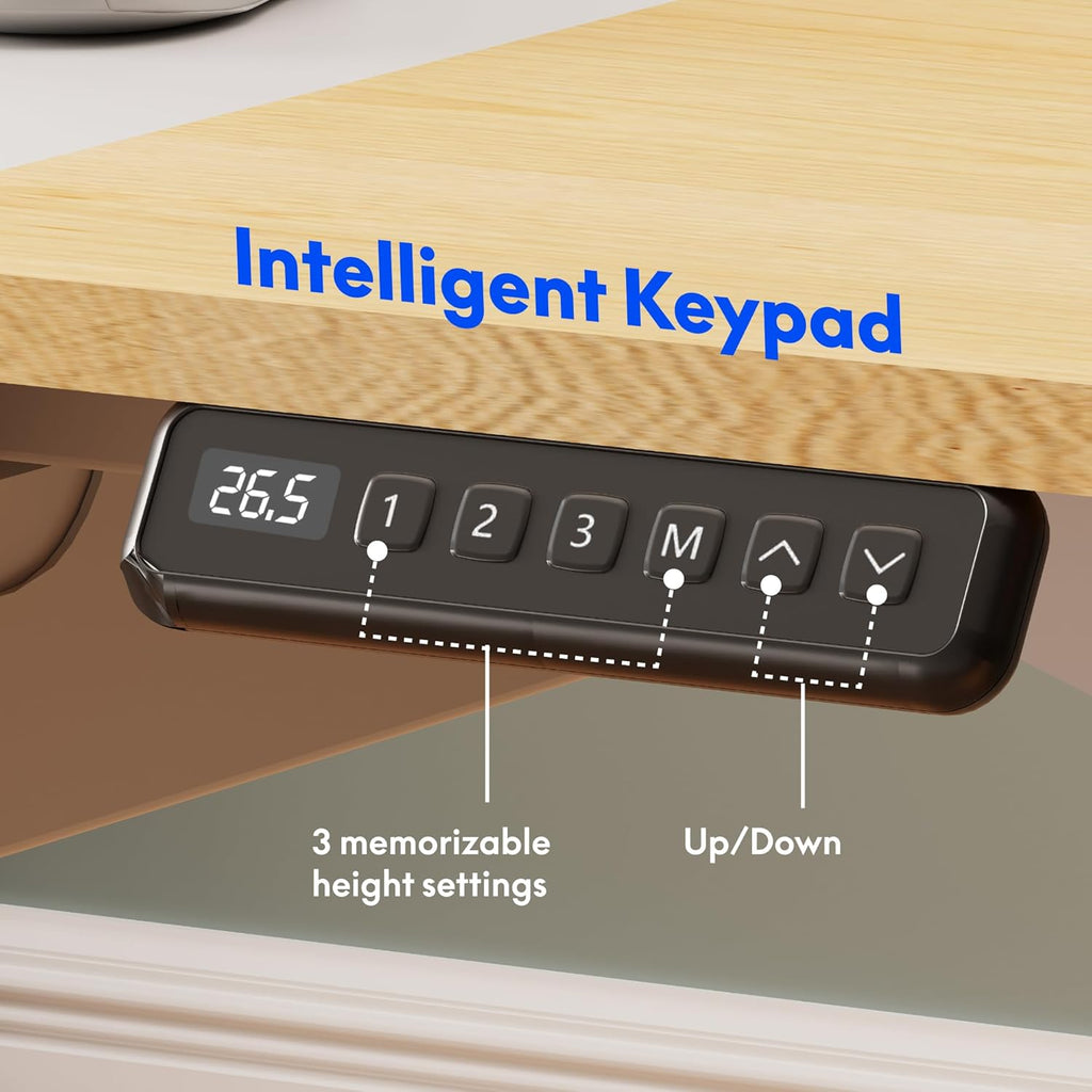 FLEXISPOT 4-Leg Standing Desk with Storage 63x32 in Electric Adjustable Height with 3 Drawers & Shelving Home Office Workstation (White + Maple Top)