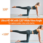 Innex C470 4K Webcam with Microphone, AI Auto-Framing, 5X Digital Zoom, Auto Light Correction, for Zoom, Microsoft Teams, 120 Degree Wide Angle Webcam for PC, Mac, Windows, Video Call, Live Streaming