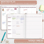 Legend Teacher Planner – Undated Lesson Plan Book for Teachers with Weekly & Monthly Calendars - Classroom Organization & School Year Planner – 8.5”x11.5” Hardcover (Rose Gold Debossed)