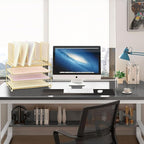 Desk Organizers and Accessories, 3-Tier Paper Organizer with 5 Vertical File Holders, File Organizer for Desk, Desk Accessories & Workspace Organizers (Gold, 3T)