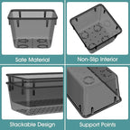 WOWBOX 25 PCS Plastic Drawer Organizer Set, Desk Drawer Divider Organizers and Storage Bins for Makeup, Jewelry, Gadgets for Kitchen, Bedroom, Bathroom, Office, Black