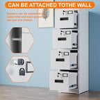 4 Drawer File Cabinet with 4 Independent Locks, Metal Vertical Filing Storage Cabinet for Home Office with Card Holder for Letter/Legal/A4 Folders, Assembly Required, 4 Drawers, White