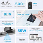 OMTech Polar+ 55W CO2 Laser Engraver Cutter, 20"x12" Work Area, 5MP Camera, Dual Rotary Axes, 500mm/s Speed, with Water Pump, Laser Cutting Machine for Wood Acrylic Glass More