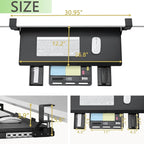 ETHU Keyboard Tray Under Desk, Pull Out Keyboard & Mouse Tray with C-clamp, Ergonomic Desk Keyboard Tray Slide Out, Pull Out Platform Drawer for Home and Office（Black）