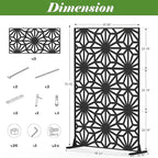 NicBex Room Divider 1 Panel Room Dividers with Flowers Pattern Design Partition Room Dividers and Metal Privacy Screens Wall Divider for Outdoor, Room Separation,48.31" W x 15.75" D x 70.75" H, Black