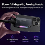 2TB Magnetic Portable SSD,2050MB/s Type-C USB 3.2 Gen 2x2 External SSD,4K ProRes Record and Store,Aluminum alloy,RGB Touch Lighting,External Solid State Drive for iPhone15/16/Android/PC/Mac -PS2200