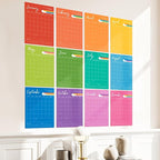 Ospelelf Undated Wall Calendar Dry Erase 12 Month, 12" x 17" Laminated Calendar Monthly Office Calendar 2025, 12 Sheets