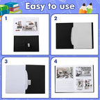 Sherr 14 Pack Stretchable Book Covers Reusable Jumbo Bookcloth 9" x 11" Durable Washable Back to School Book Cover Protector for Most Hardcover Books Textbooks(Black,Classic)