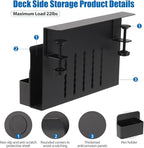 Desk Side Storage, Under Desk Laptop Mount, Table Side Hanging File Organizer, No Drill Clamp On Cable Management Tray, Laptop Holder with Magnetic Pen Holder for Office and Home(Black)