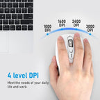 Multi-Device Wireless Bluetooth Mouse, 2.4G USB Receiver and Two Bluetooth, 4-Way Navigation Mice for Computer, Laptop, PC, MacBook, iPad (White)
