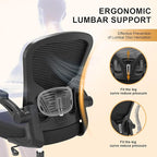 Office Chair, Ergonomic Desk Chairs 330LBS Capacity High Back Mesh Computer Chair with Flip-up Armrests, Comfy Work Chair with Adjustable Lumbar Support, Rolling Chair