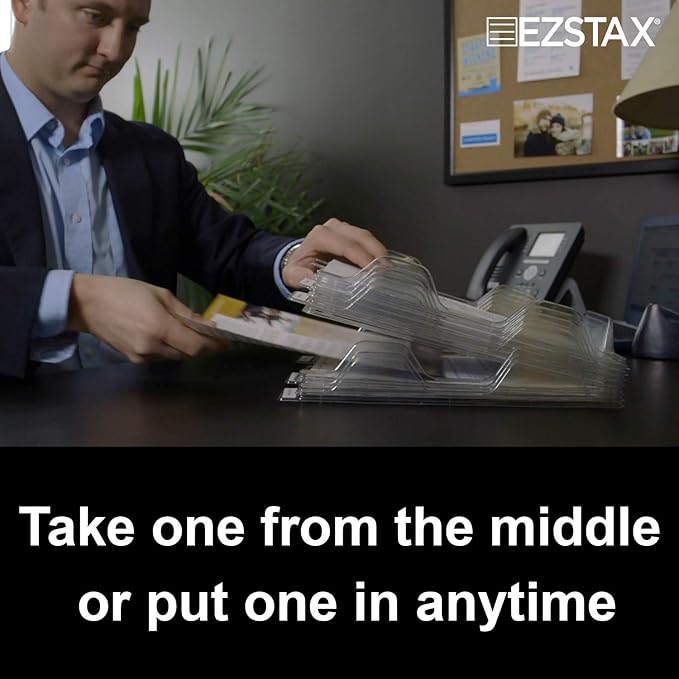 File Organizers - Letter Size, Stackable Trays for Desk - for Office Files, Mail, Documents - 48 Pack