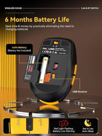 Wireless Mouse (Bluetooth & 2.4GHz USB) with Forward/Backward Side Keys, Silent Click, Ergonomic Portable AA Battery Mice for Laptop/Mac/iPad - Office & Travel Use, Yellow & Black