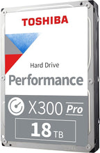 Toshiba X300 PRO 18TB High Workload Performance for Creative Professionals 3.5-Inch Internal Hard Drive – Up to 300 TB/Year Workload Rate CMR SATA 6 GB/s 7200 RPM 512 MB Cache - HDWR51JXZSTB