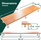 The Original Bamboo Dual Monitor Stand (As Seen On PBS) - 42 Inch Large Monitor Riser for Computer Screens, Laptop or TV - Desk Shelf Adds Storage Space and Improves Ergonomics - Natural