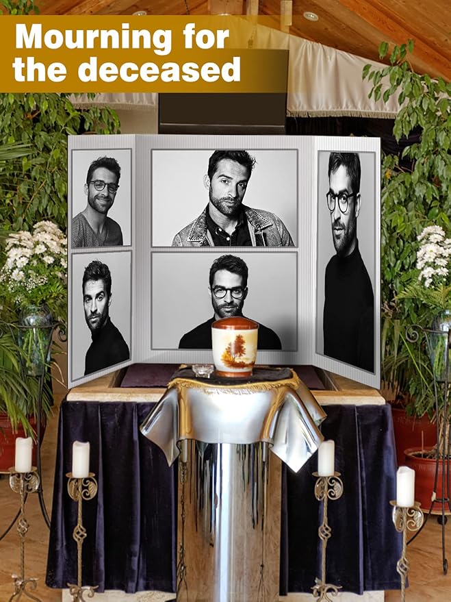 8 PCS Trifold Poster Board- Large 40" x 28" Tri Fold Display Board Hard & Thick White Presentation Cardboard for Science Fair, School Projects, and Business Presentations Supply