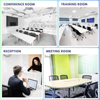 10 Pack Foldable Office Chair with PU Wheels and Sliding Armrest-Ergonomic Mesh Bouncing Back, Stackable Conference Room Chair, Office Guest & Reception & Meeting Chair (Black)