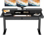 ErGear Electric Standing Desk with 4 Drawers, 63" x 30" Height Adjustable Desk with Storage, C-Clamp Mount Compatible, Computer Home Office Table with Cable Management Tray, Black