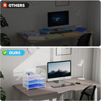 Marbrasse 4 Tier Paper Organizer Letter Tray, Mesh Desk File Organizer with Handle, Paper Sorter Organizer for Letter /A4 Office File Folder Holder（White, 12.6" x 9.1" x 10.7"）