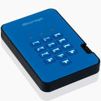 iStorage diskAshur2 HDD 500GB Blue | Secure portable hard drive | Password protected | Dust & water resistant | Hardware Encryption