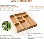 Bamboo Drawer Organizer 5 Pcs for Kitchen Multi-purpose Storage Dividers for Kitchen, Office, Jewelry, Cosmetics, Wooden Drawer Dividers for Drawer Organizer Desk Organizer Gift for Women Gifts Idea