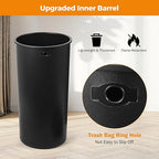 BEAMNOVA 16.5 Gallon Trash Can Open Top Outdoor Indoor Commercial Stainless Steel Industrial Waste Basket Container, Gray Large Garbage Enclosure with Lid