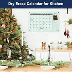 TSJ OFFICE Glass Calendar Whiteboard - 36 x 24 Inches Wall Mounted Monthly Dry Erase Calendar for Wall, Large Magnetic Glass White Board for Office, Home & School