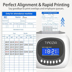 Time Clocks for Employees Small Business, Auto-Align Time Clock, 6 Punches per Day Time Machine, Clock in Machine for Employees with Time Cards, 2 Ink Ribbons and White with 50 Cards