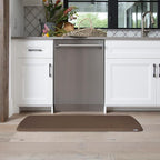 GelPro Elite Premier Gel & Foam Cushioned Anti-Fatigue Kitchen Floor Comfort Mat, Padded Stain-Resistant, Waterproof, Non-Slip Comfort Padded Desk/Office Mat, 20" x 48", Linen Truffle