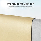 Aothia Leather Desk Pad Protector, Mouse Pad, Office Desk Mat, Non-Slip PU Leather Desk Blotter, Laptop Desk Pad, Waterproof Desk Writing Pad for Office and Home (36" x 17", Soft Yellow)