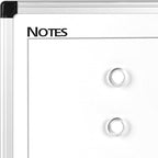 VUSIGN Monthly Calendar Whiteboard Dry Erase Cork Board Combo, 24" x 36" Planning Board, Silver Aluminium Frame