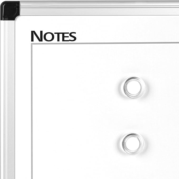 VUSIGN Monthly Calendar Whiteboard Dry Erase Cork Board Combo, 24" x 36" Planning Board, Silver Aluminium Frame