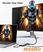 NOVOO USB C Docking Station, 12 in 1 Docking Station Dual Monitor with 2 HDMI, VGA, 5 USB Ports, 100W PD, USB-C Data, SD/TF Card Reader, Compatible with MacBook/Dell/HP/Surface