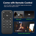 Angetube Webcam, 2K Streaming Webcam with Ring Light, HDR Laptop Camera with Remote, Dual Stereo Microphone and Privacy Cover, Auto Focus 5X Zoom in, Computer Camera for Zoom/Skype/Teams/Webex