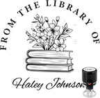 Custom Self-Inking Stamps | Personalized Book Stamp Gift for Book Lovers | 5 Ink Colors (Style07)