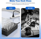 USB C Charging Station, USB Charger Station Block, 24-Port 100W (20A) Charging Block, Charging Station for Multiple Devices USB Wall Charger Power Hub,Compatible Samsung S24/iPhone/Google