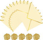 60 Pack Gold Envelopes 5x7 Bulk, 250G Pearled Cardstock A7 Envelopes for Invitations Business Mailing Envelope with Gold Foil Border, A6 4x6 Envelopes for Wedding Baby Shower Cards (Gold)