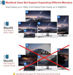 USB C Docking Station Dual Displayport Monitor Adapter for Dell/HP/Lenovo Laptop, Laptop Docking Station 3 Monitors with HDMI 4K+2 DP+VGA USB-C Hub Quadruple Display, Thunderbolt Dock to 100W PD+3USB