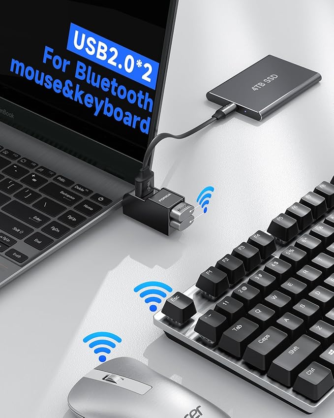 FORIDA 3 Ports USB 3.0 Adapter, USB Hub with 1 USB 3.0 and 2 USB 2.0 Ports, Portable USB Port Splitter for Keyboard, Mobile Hard Disk, U Disk, Camera, Mouse, etc (Black)