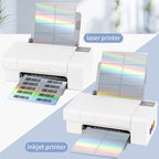 STARLIBOO Shipping Labels Stickers, 2"×4" Printable Holographic Mailing Labels for Laser/Inkjet Printing- Matte, Permanent Adhesive Sticker (Holographic Silver)
