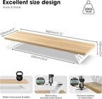 Fenge Monitor Stand Riser, Desk Top Shelf for 2 Monitors, Computer Stands for Desk, Wood & Steel Desktop Riser for Laptop, PC, Printer