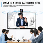 4K USB Webcam with 4 Noise-Canceling Mics, 50-92 FOV, Built-in OSD & Privacy Cover, Plug & Play for Zoom, Teams, Recording